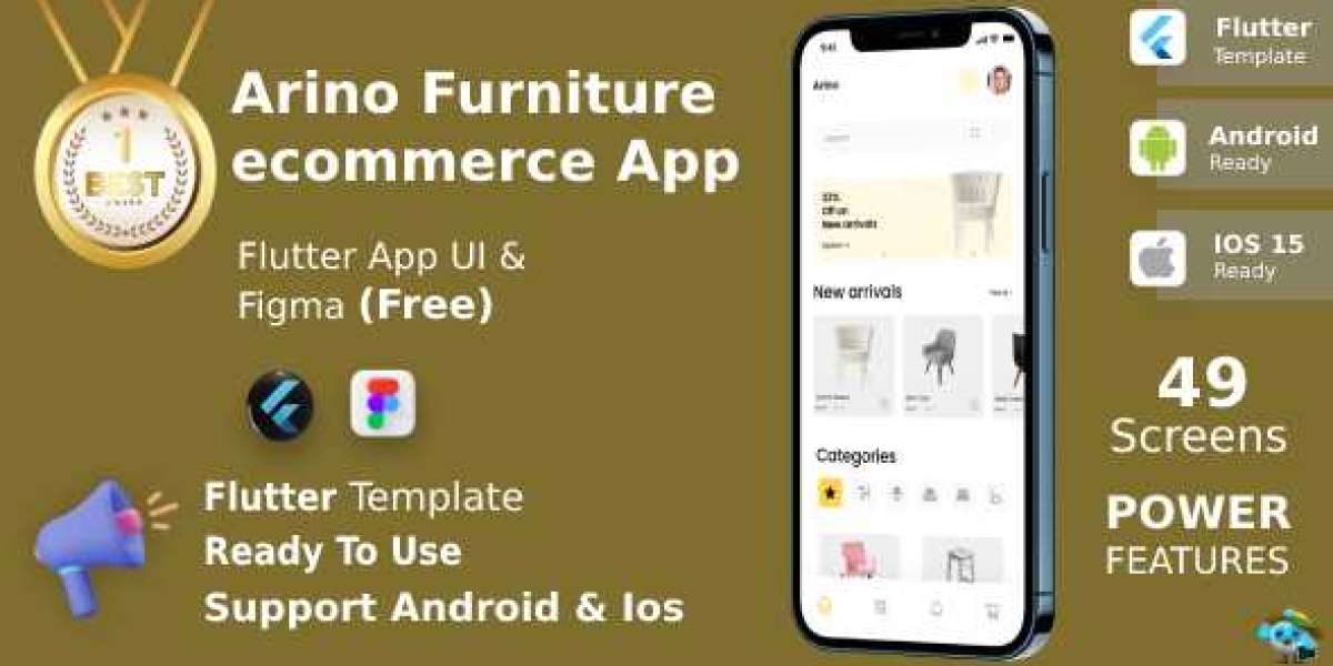 Arino ANDROID + IOS + FIGMA | UI Kit | Flutter | Furniture Ecommerce App | Free Figma File