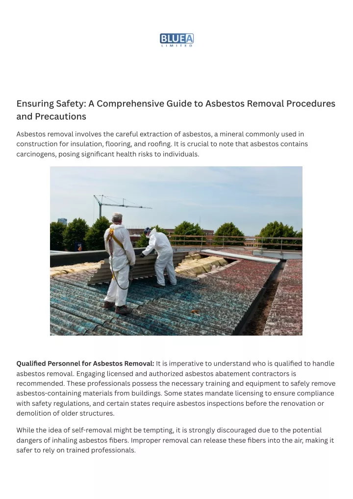 PPT - Ensuring Safety A Comprehensive Guide to Asbestos Removal Procedures and Precautions PowerPoint Presentation - ID:12820846