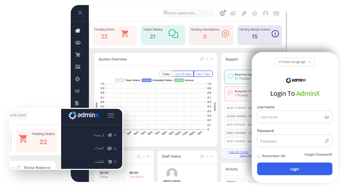 AdminX WHMCS Admin Theme & Template - 20% Off