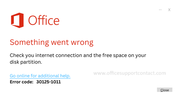 Solutions to fix Office 365/2021/2019 Error code 30125-1011
