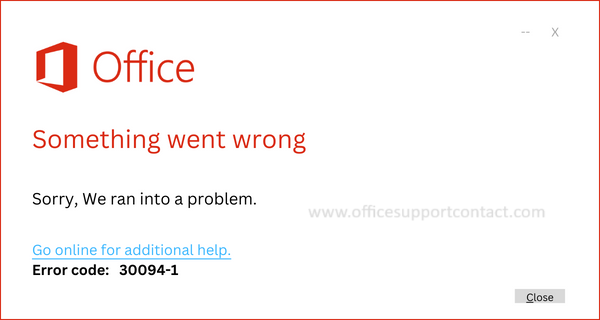 Fix Microsoft office 365/2019/2021 Installation Error code 30094-1