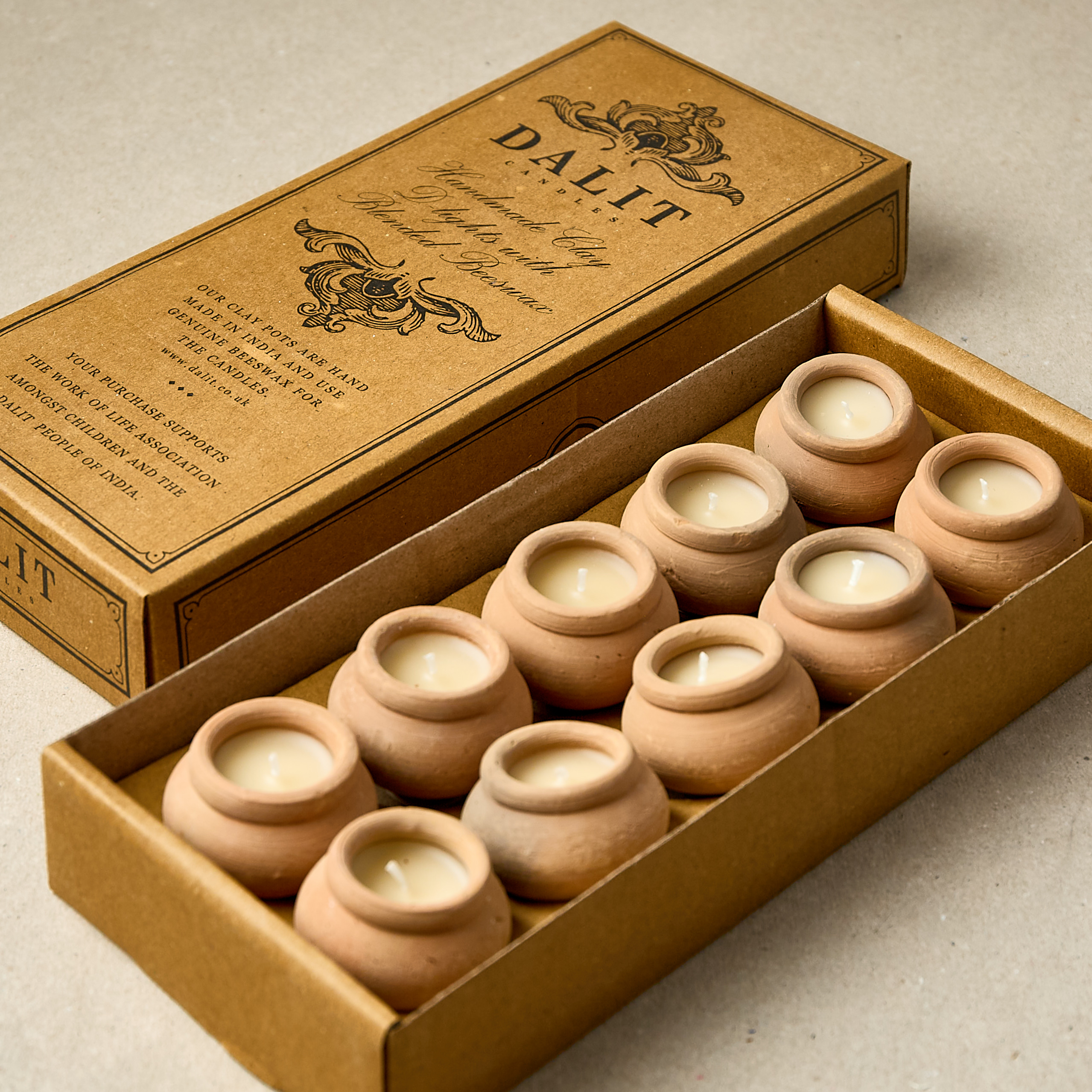 D'lights & Wedding Favours: Handcrafted Terracotta Tealight Candles | Dalit Goods