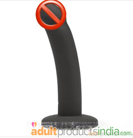 Curved Silicone Suction Cup Dildo 5.5 Inch - Black | Adult Products India