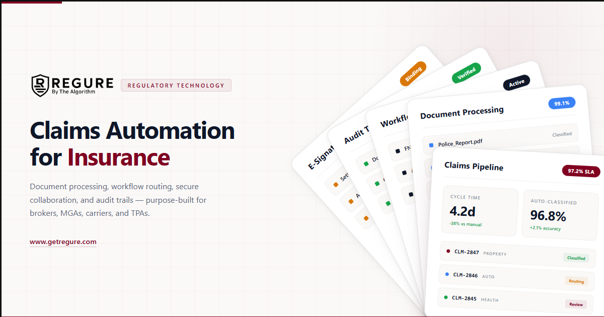 Insurance Claims Automation Software for MGAs & Brokers | Regure