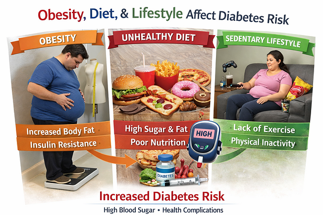 mrmedonlinepharmacy: How Obesity, Diet, and Lifestyle Together Affect Diabetes Risk