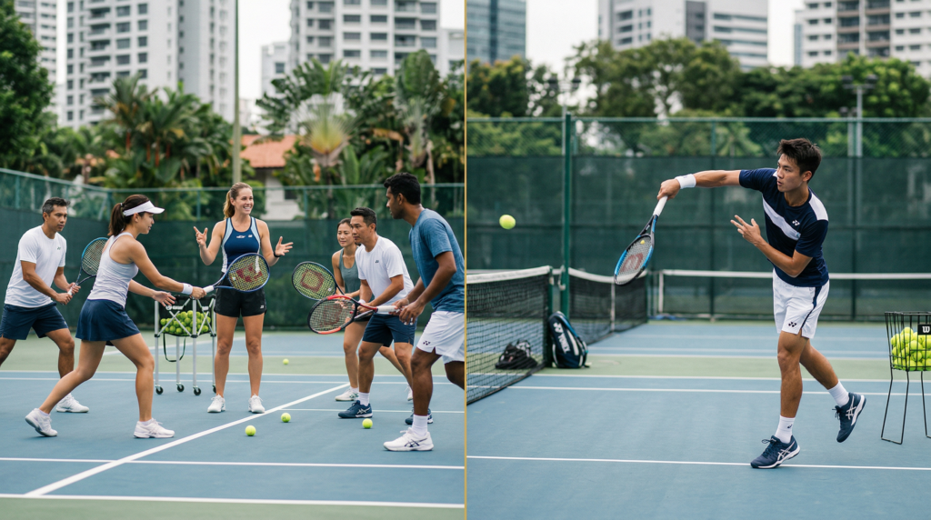 Tennis Group Lessons Singapore vs Solo Practice: Which Is Better?