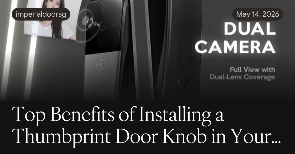 Top Benefits of Installing a Thumbprint Door Knob in Your Home