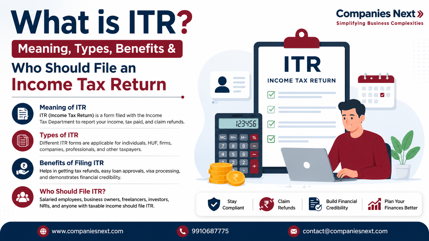 What is ITR? Meaning, Types, Benefits & Who Should File an Income Tax Return â€“ Your Company Registration