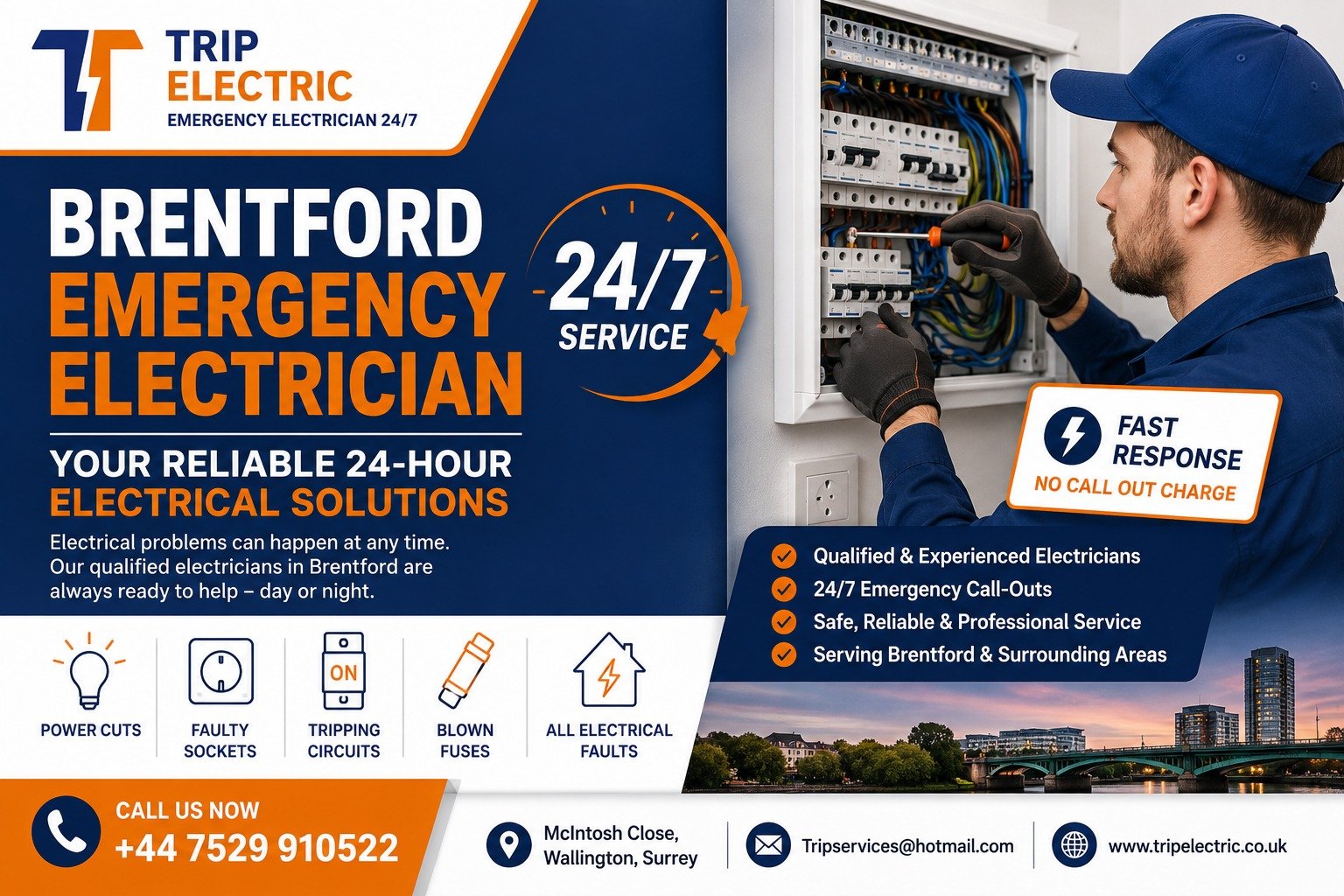 Brentford Emergency Electrician – Your Reliable 24-Hour Electrical