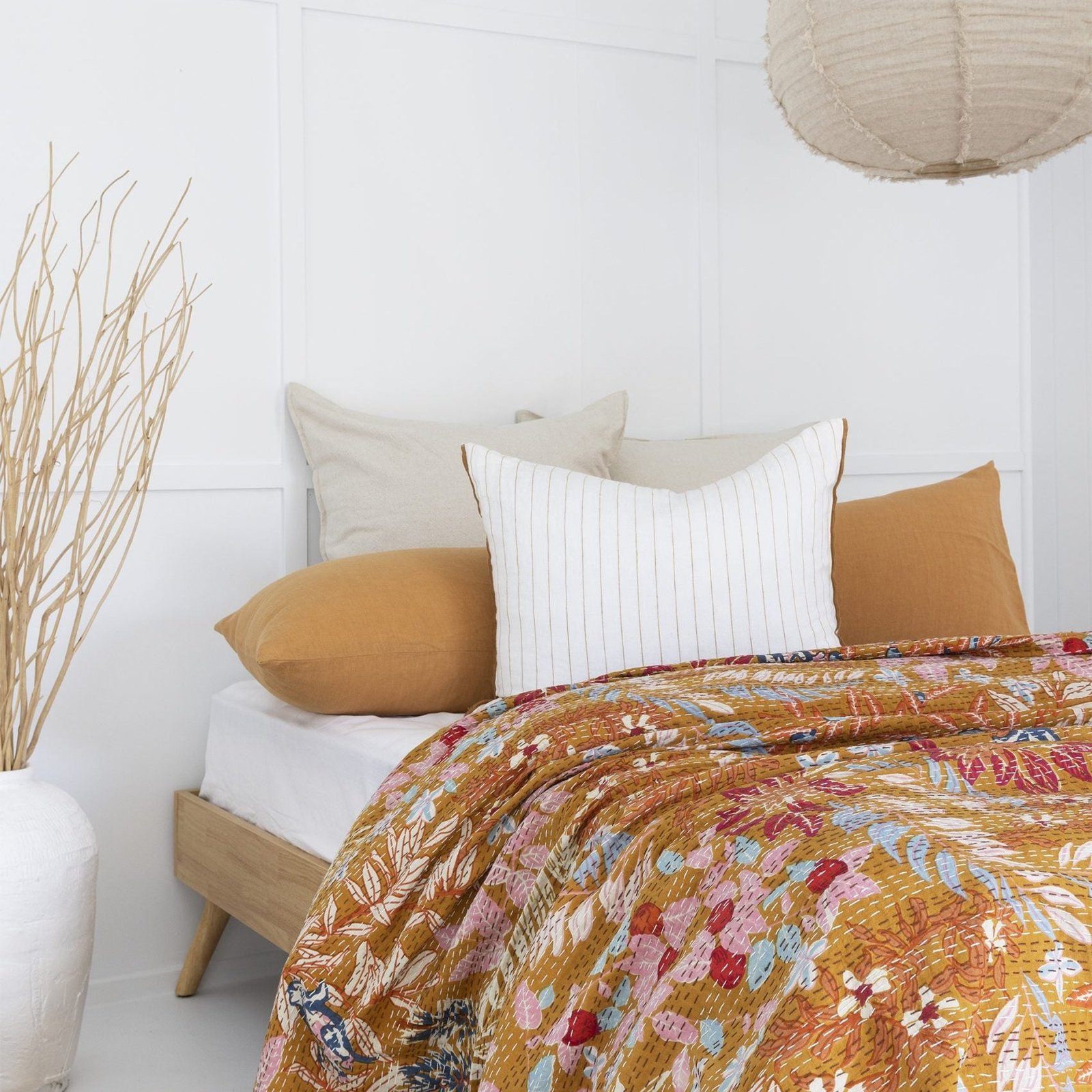 Transform Your Bedroom with a Kantha Quilt | Linen Connections